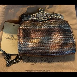 Patricia Nash Metallic Snake Gold Bag